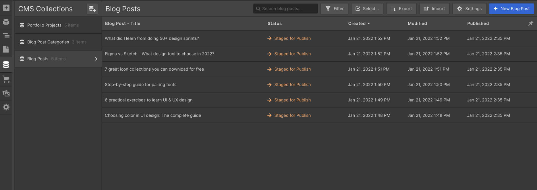 CMS Collection - Simplematic X Webflow Template